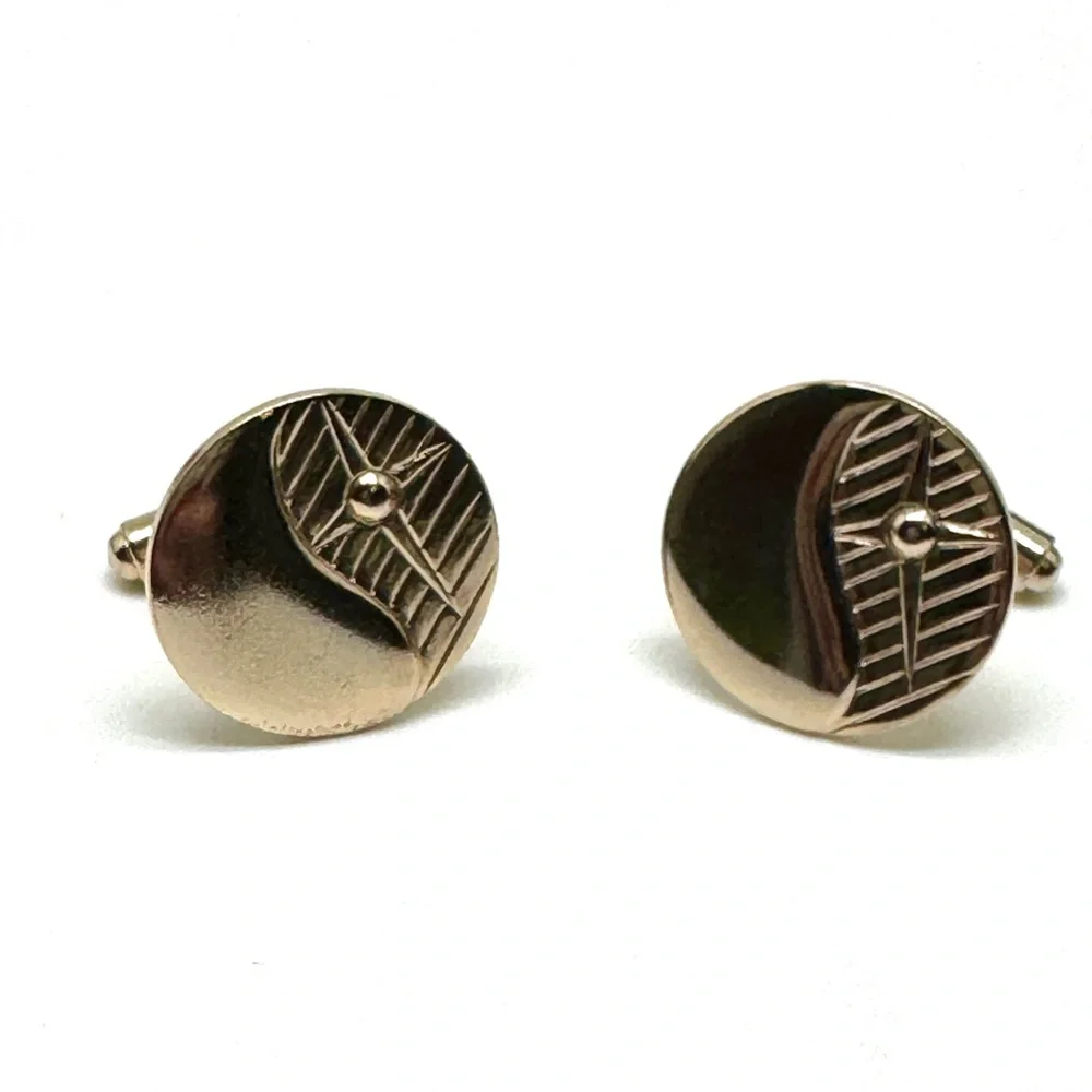 Vintage Goldtone Yin Yang Cufflinks